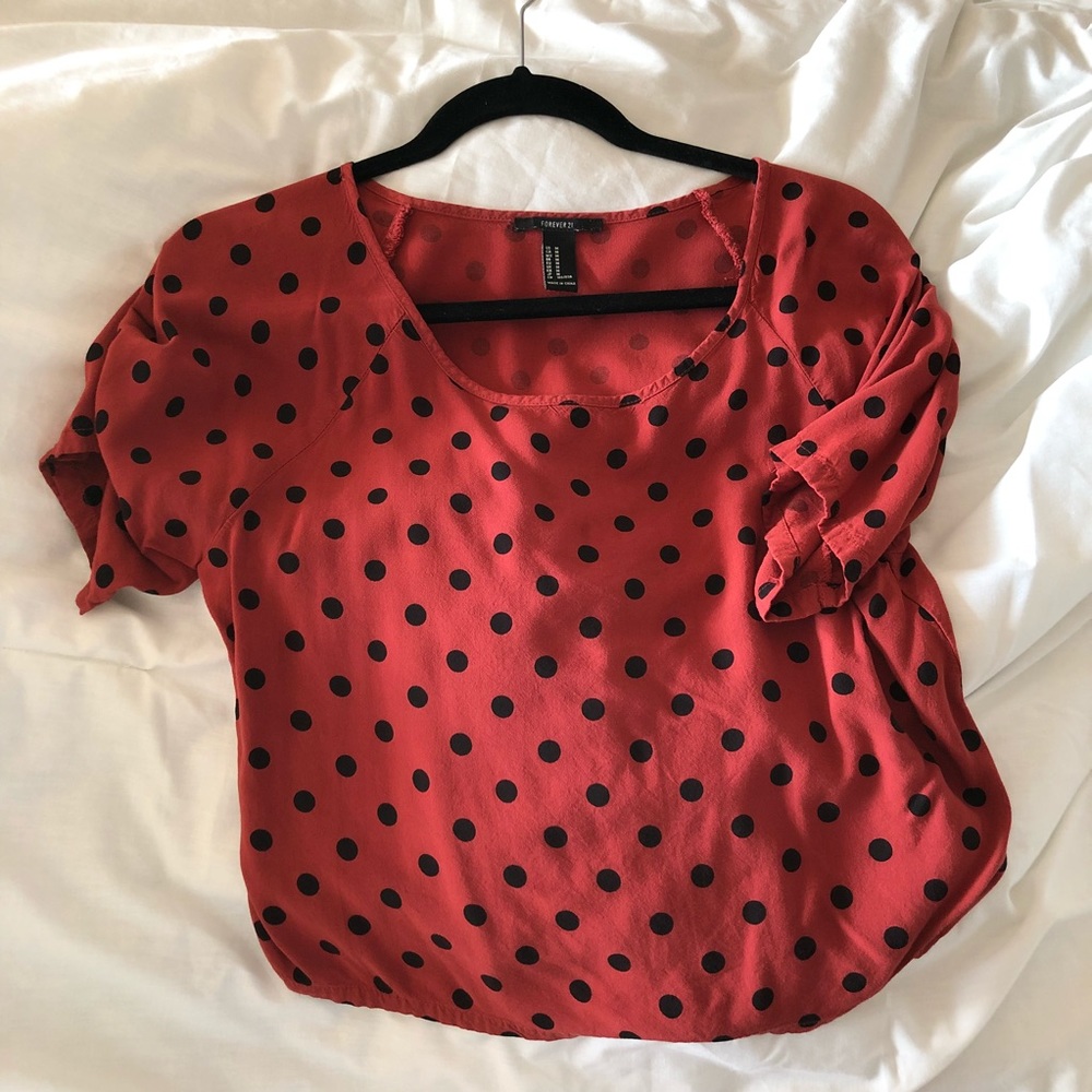 Copper Polka Dot Crop Top